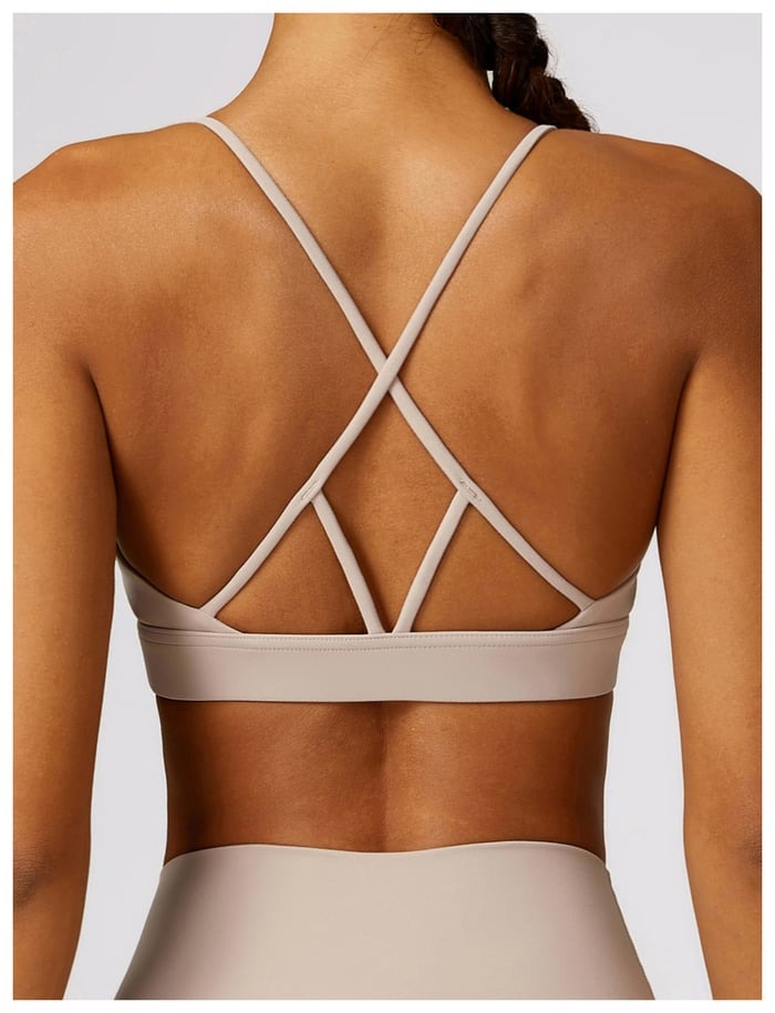 BREEHER U Neck Cross Straps Quick Drying Sports Bras
