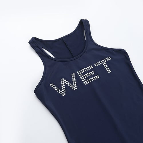 Water Drill Letters Tank Jumpsuit