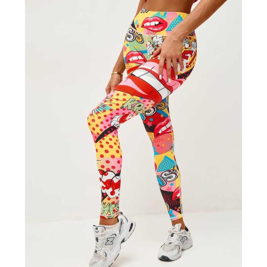BREEHER High Waisted Printed Butt Lifting Fitness Leggings