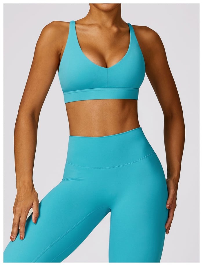 BREEHER U Neck Cross Straps Quick Drying Sports Bras