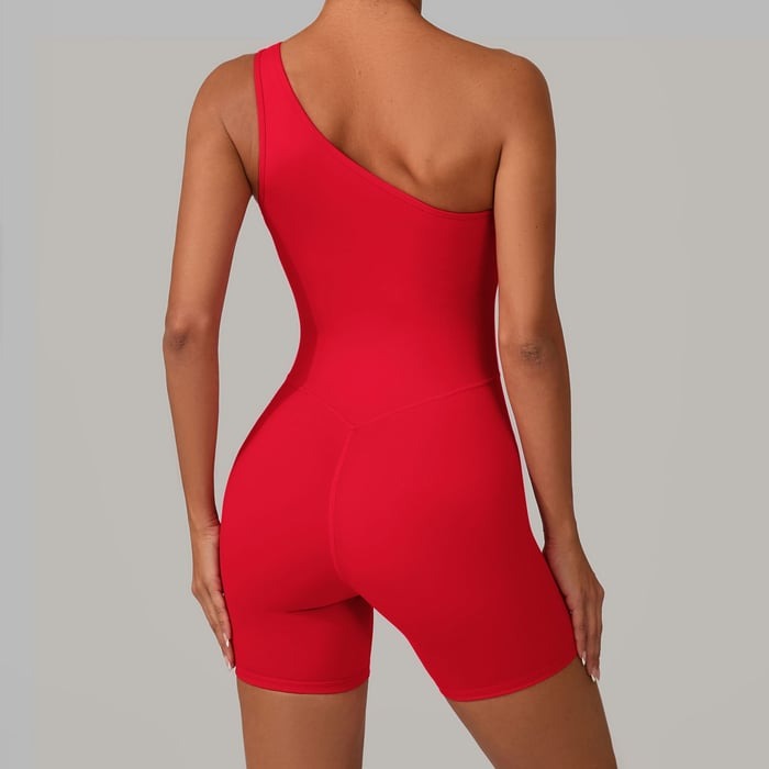 Solid Color Off-shoulder Yoga Jumpsuit