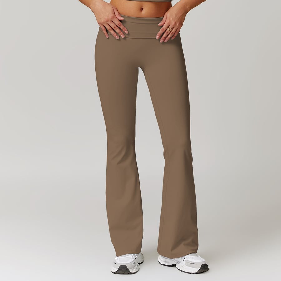BREEHER Folded Waist Seamless Quick Drying Hip Lifting Leggings