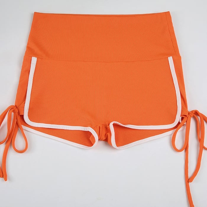 Female Sexy Drawstring Hip-lift Spandex Gym Booty Shorts