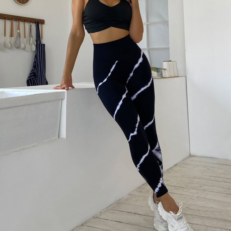 BREEHER Tie Dye High Waist Shaping Hip Lifting Leggings