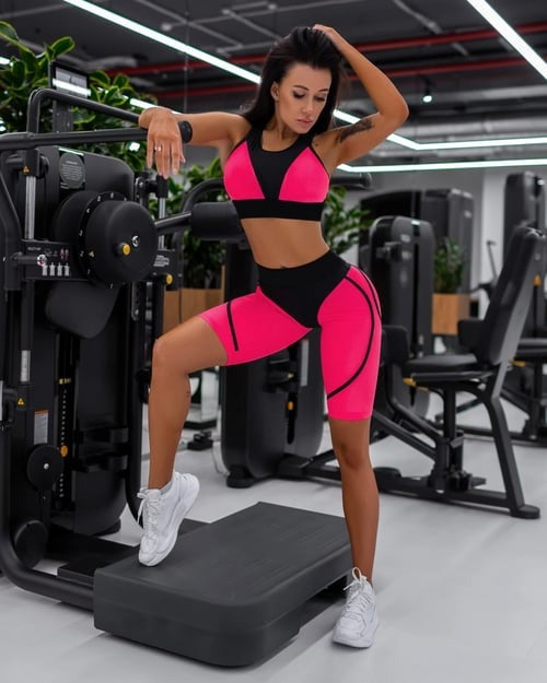 Extra Sex Acid Pink Hip Lifting Yoga Shorts