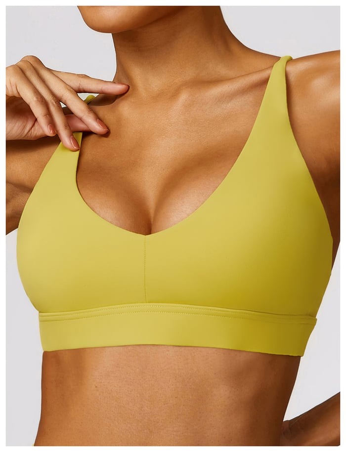 BREEHER U Neck Cross Straps Quick Drying Sports Bras