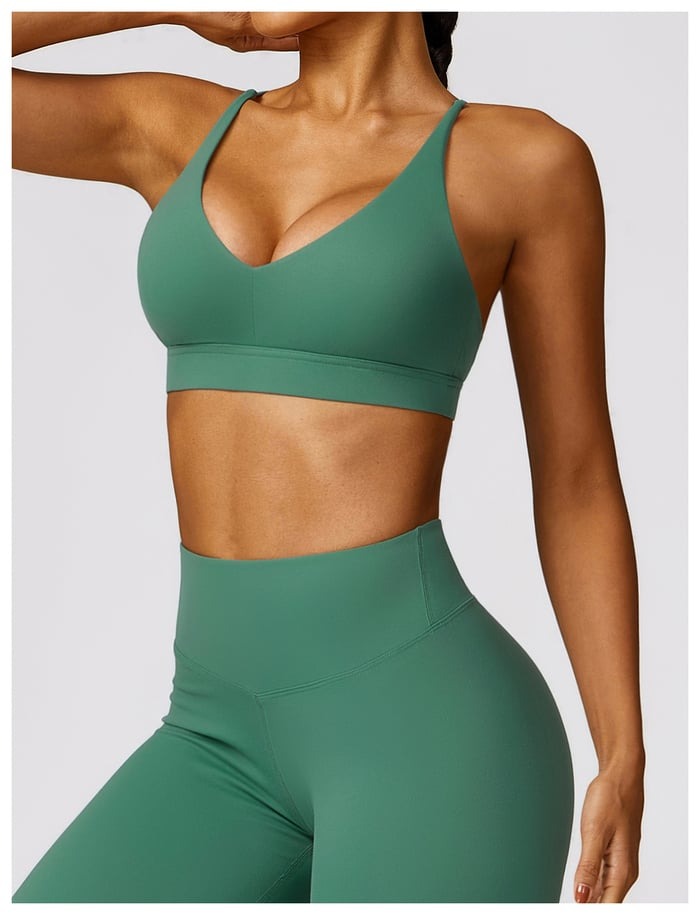 BREEHER U Neck Cross Straps Quick Drying Sports Bras
