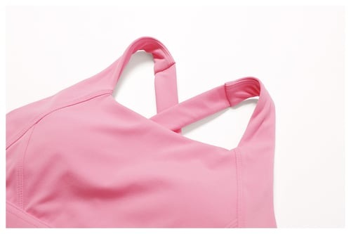 BREEHER Cross Straps Back Patchwore Vest Sports Bras