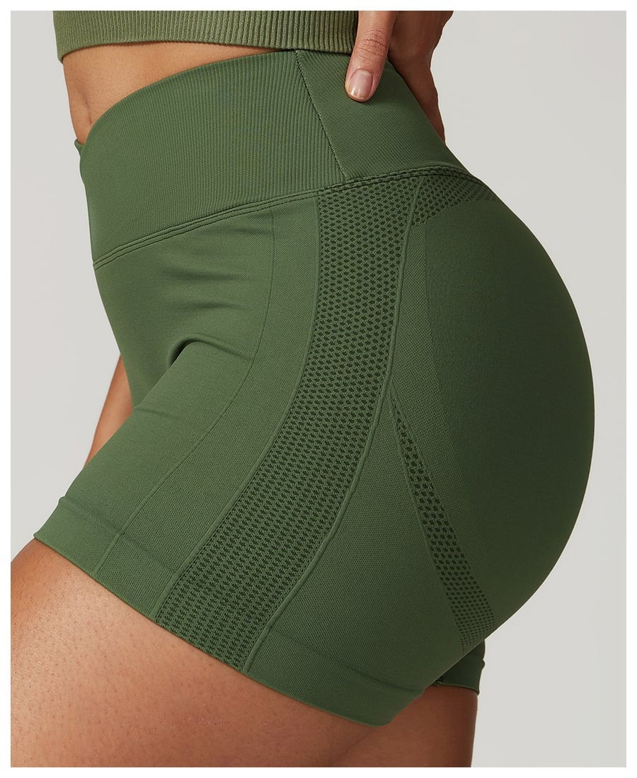 BREEHER Crossed Waist Shape High Waisted Hip Lifting Shorts