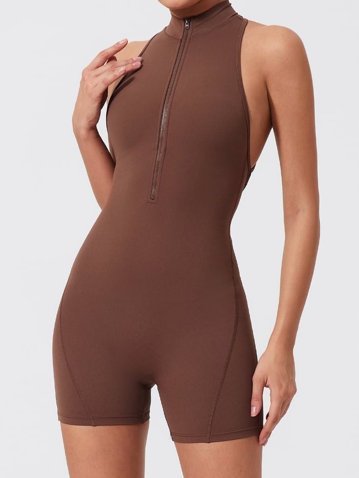 Sexy Backless One-piece Tight Nude Yoga Sports Jumpsuit