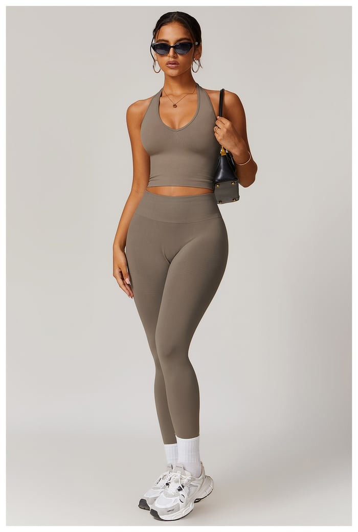 BREEHER Halter Neck Backless Quick Drying Sports Bras