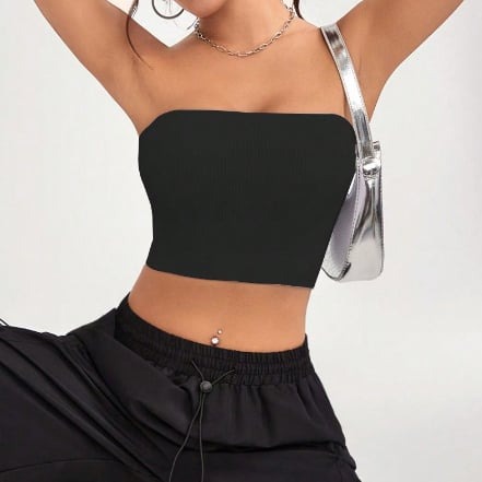 BREEHER Ribbed Breathable Tube Top Bras