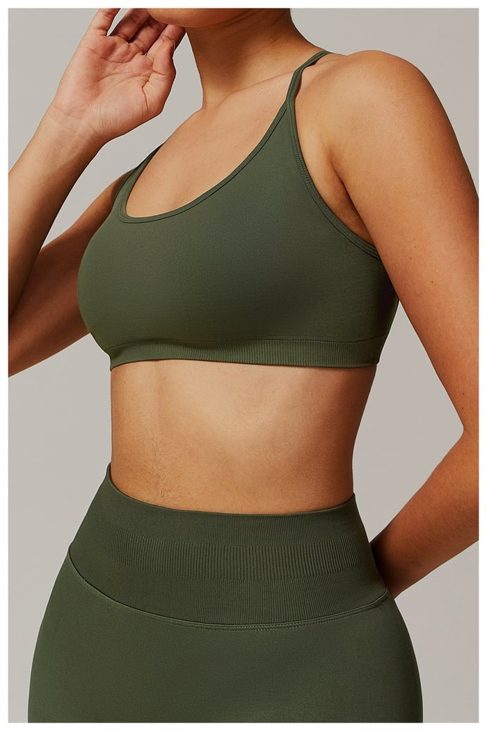 BREEHER Cross Straps Back Quick Drying Sports Bras