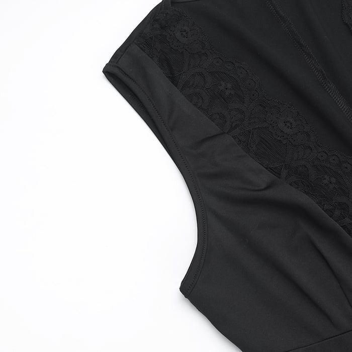 Sexy Lace Hollow Deep V Hip Lift Jumpsuit