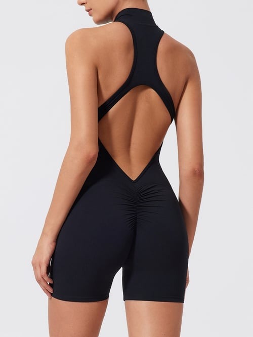 Sexy Backless One-piece Tight Nude Yoga Sports Jumpsuit