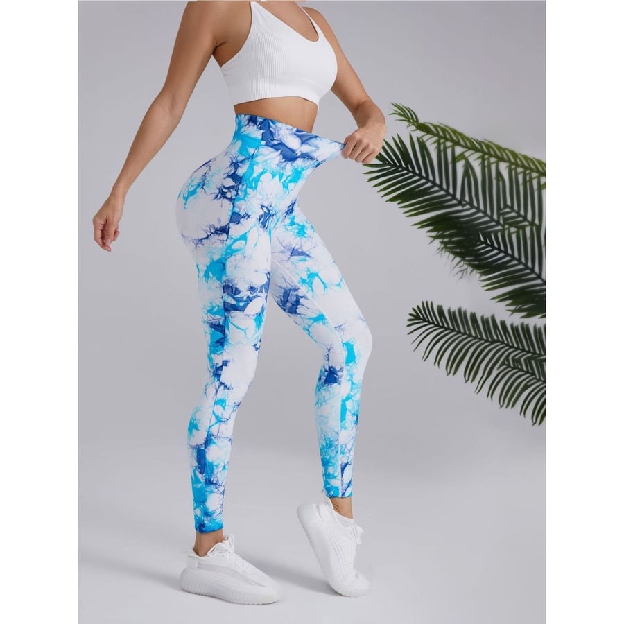 BREEHER Tie Dye High Waist Shaping Hip Lifting Leggings