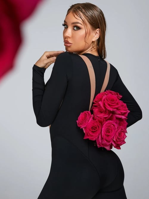 Female Fashion “Flame” Mesh Jumpsuit