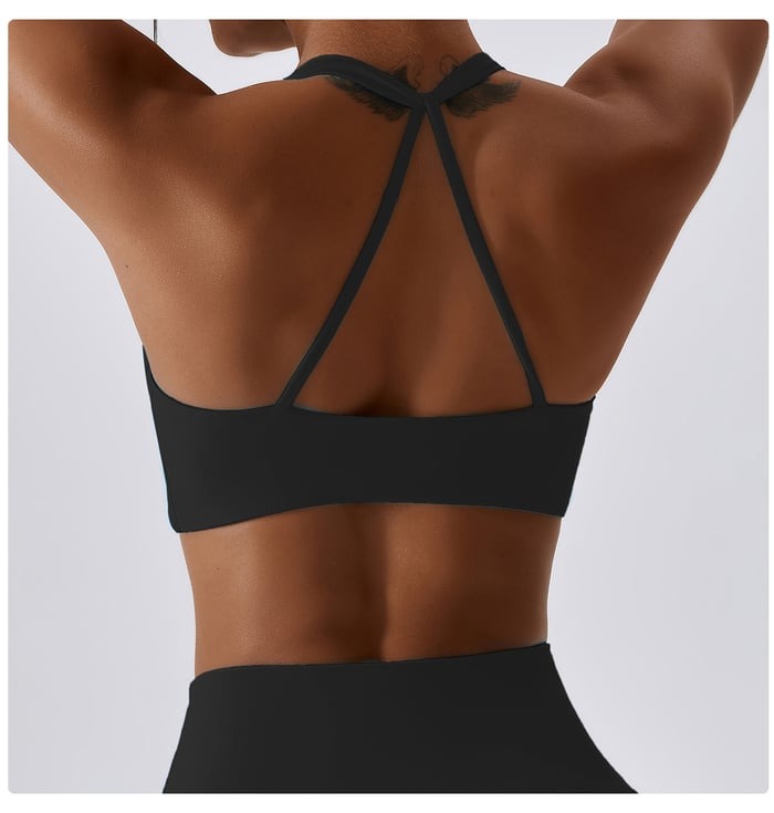 BREEHER Twisted Knotted Backless Seamless Sports Bras