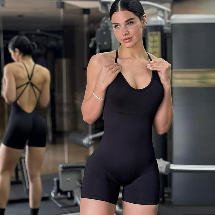Sexy Cross Hollow Backless Yoga Jumpsuit Romper