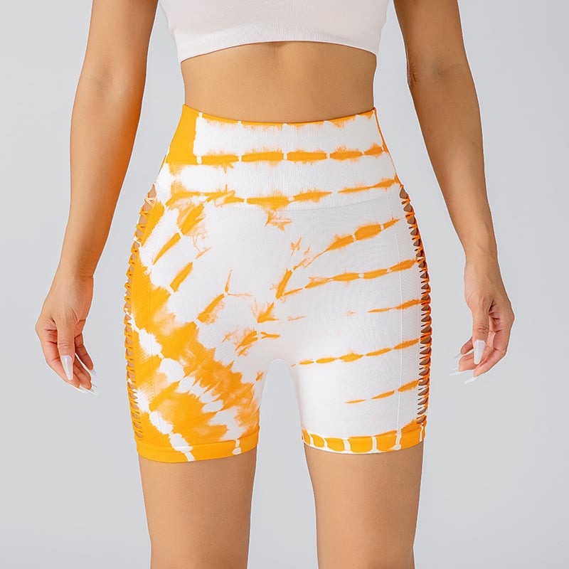 Hollow Gradient Color Hip-Lifting Yoga Shorts