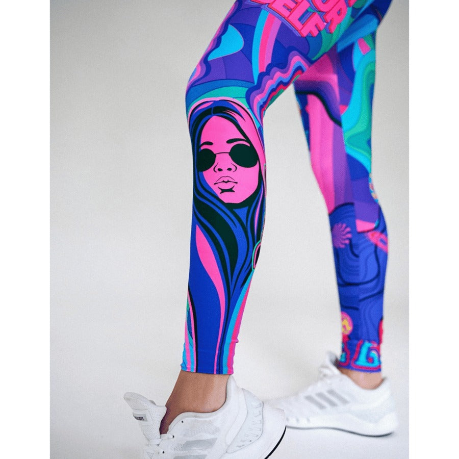 BREEHER High Waisted Printed Butt Lifting Fitness Leggings