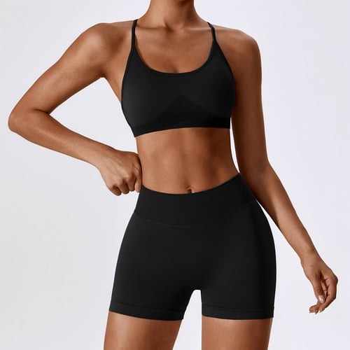 BREEHER Cross Straps Seamless Quick Drying Sports Bras