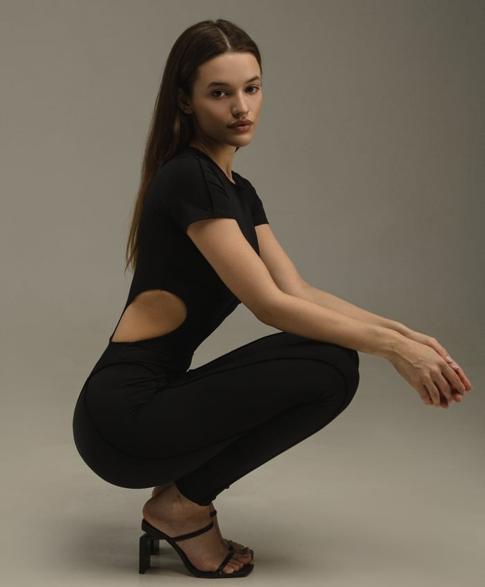 Sexy Line Hollow Back Zipper Jumpsuit