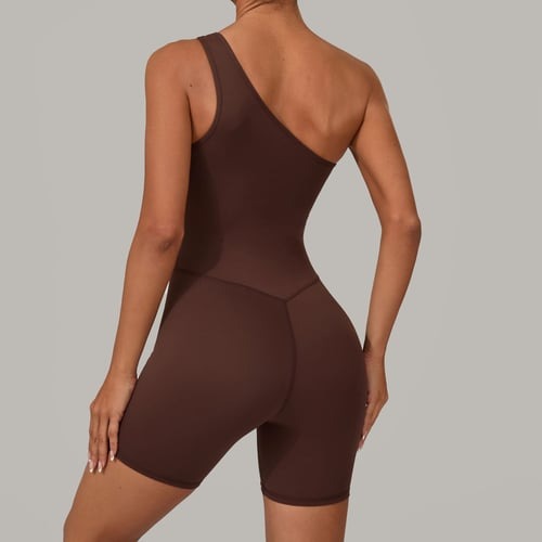 Solid Color Off-shoulder Yoga Jumpsuit