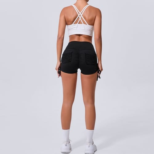 BREEHER Ruched Pocket Highly Elastic Shorts