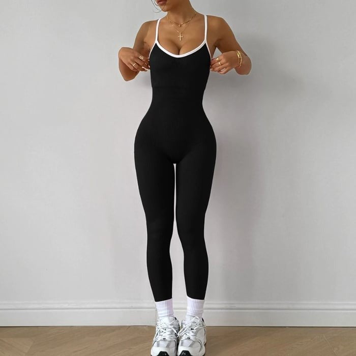 BREEHER Strappy Quick-drying Threaded One Piece Jumpsuits