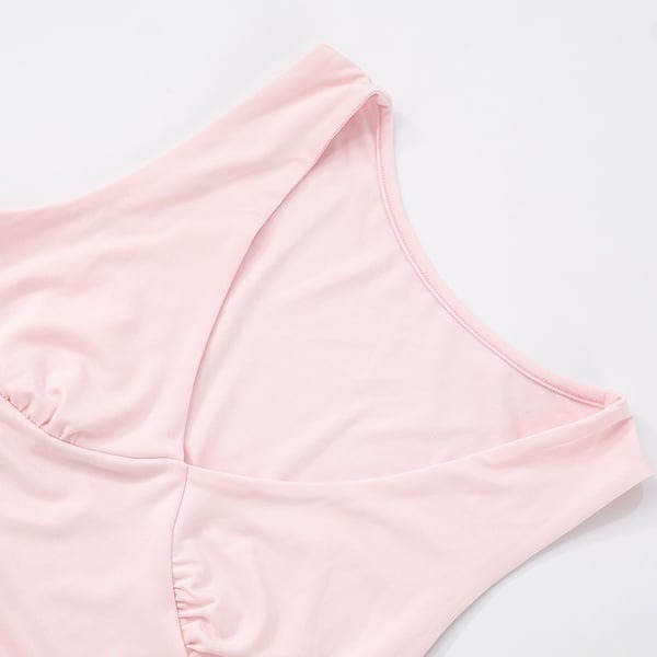 Sexy V-neck Solid Color Pleated Vest Top