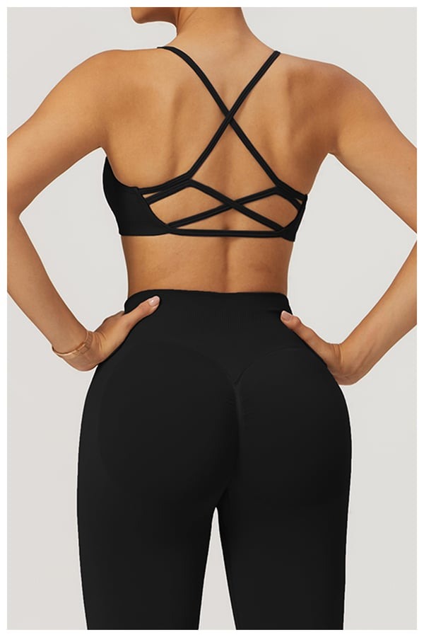 BREEHER Cross Straps Back Quick Drying Sports Bras