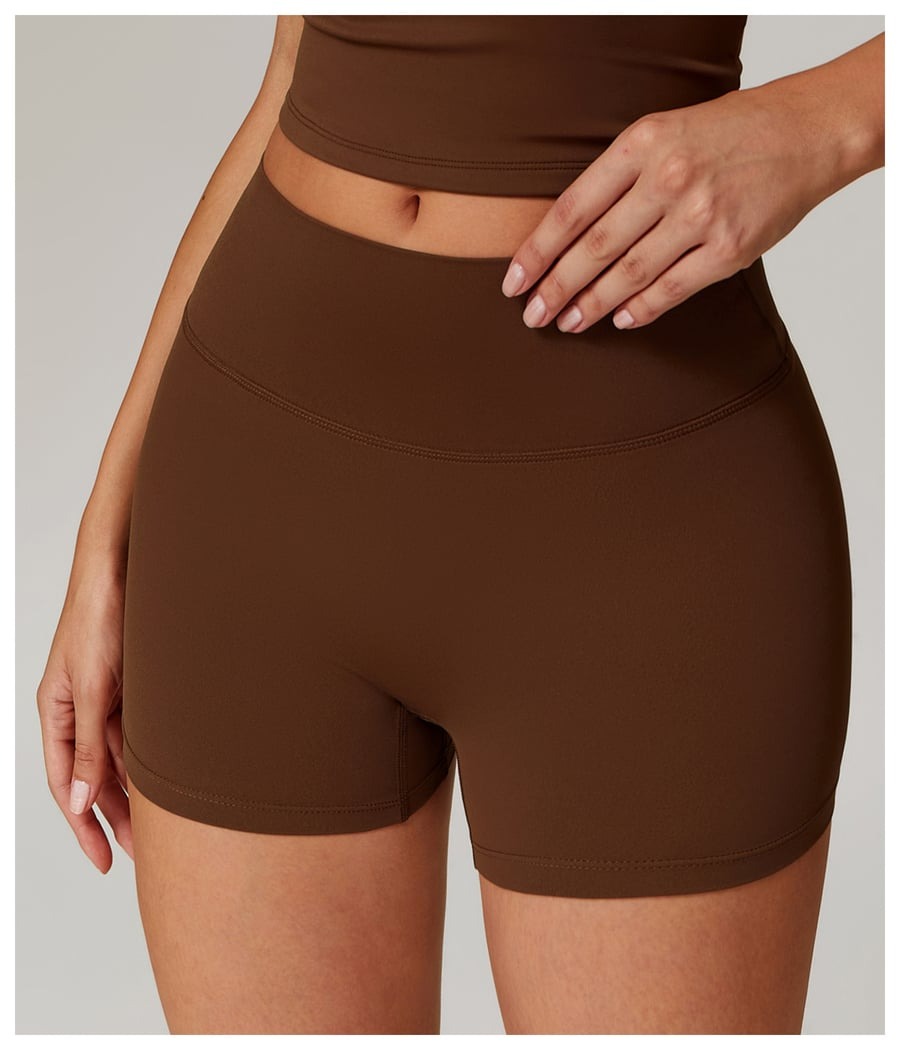 BREEHER High Waist Quick Drying Highly Elastic Tight Shorts