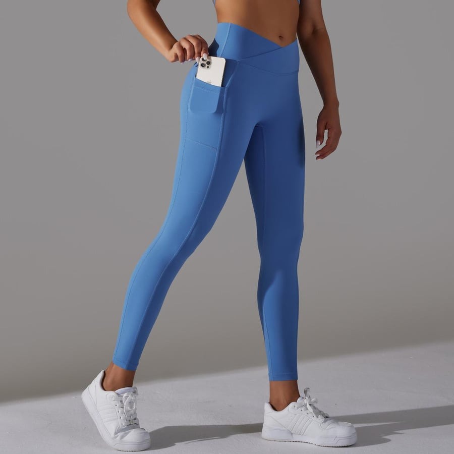 BREEHER Cross Waist Pocket V Waist Leggings