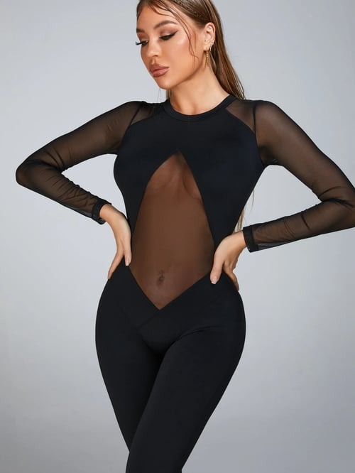Female Sexy Mesh Jumpsuit