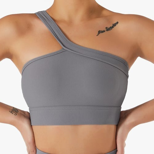 BREEHER One Shoulder Vest Highly Elastic Sports Bras