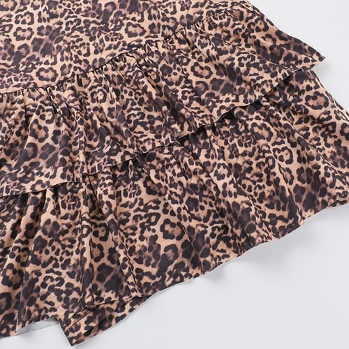 Sexy Deep V Leopard Print Lace Halter Jumpsuit