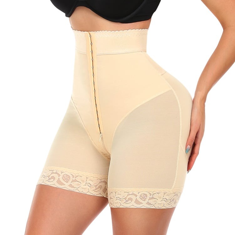 Hook Eyes Tummy Control Faja High-Waisted Booty Lift Shaper Shorts