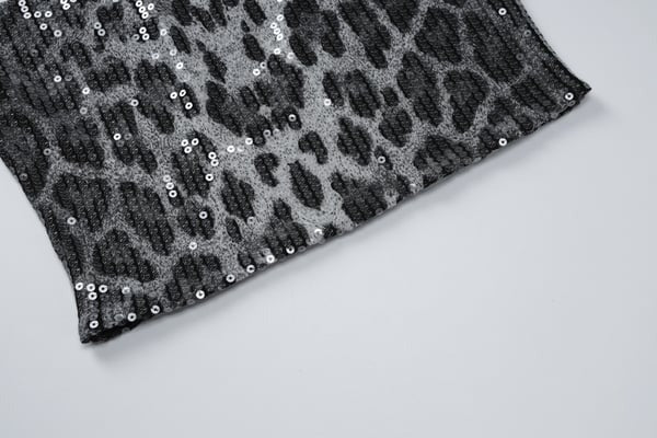 Sexy Leopard Print Sequin Suspenders Top