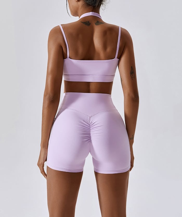 BREEHER V Waist Halter Vest Butt Lift Two Piece Set Sports Suits