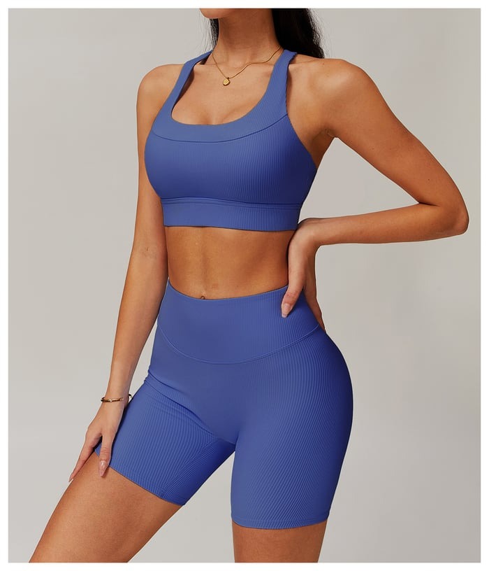 BREEHER U Neck Cross Straps Quick Drying Sports Bras