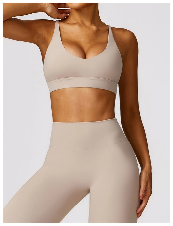 BREEHER U Neck Cross Straps Quick Drying Sports Bras
