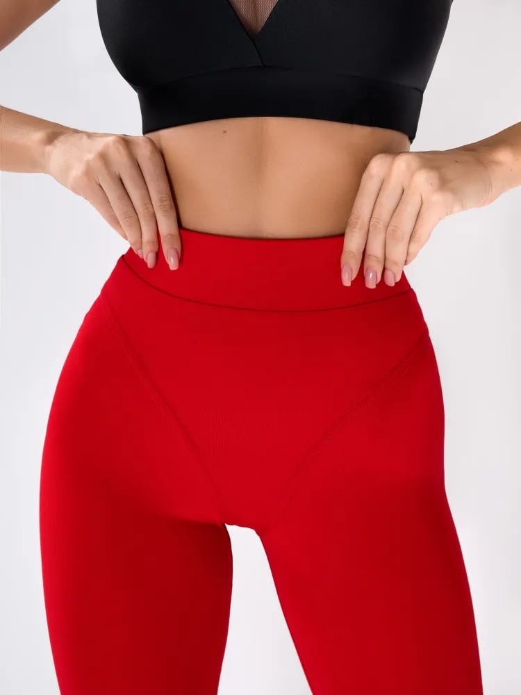 Hot Red Hip-lifting Tight High Waist Peach Yoga Leggings