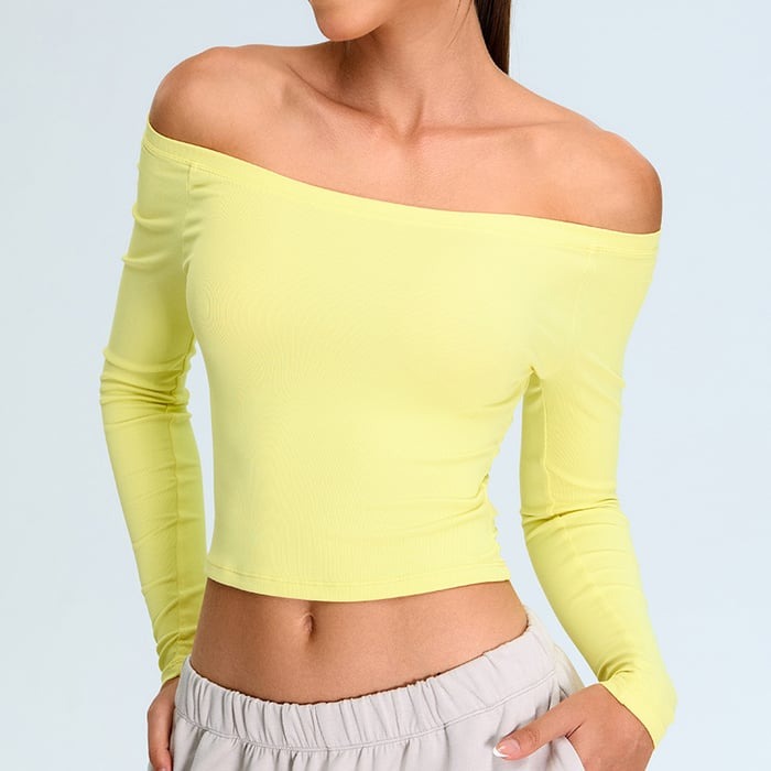 Sexy One Shoulder Long Sleeve Yoga Fitness Top