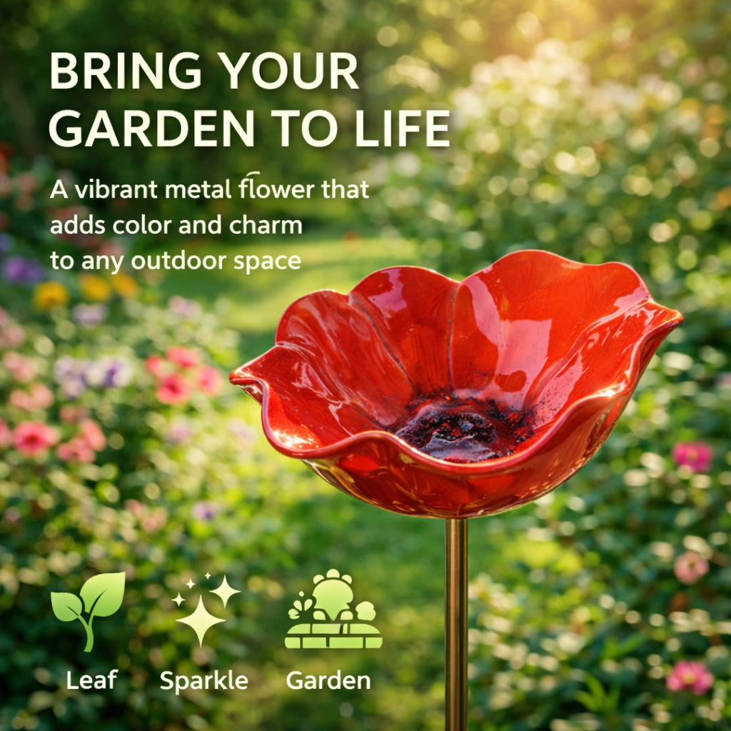 🔥Last Day 55% OFF 🔥 Colorful Metal Flower Stake for Birds, Bees & Butterflies
