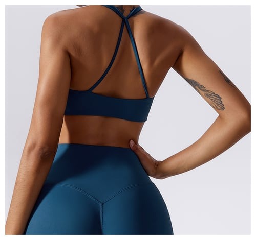 BREEHER Twisted Knotted Backless Seamless Sports Bras