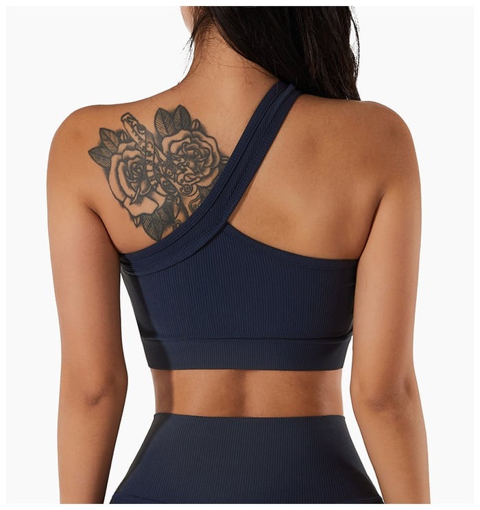 BREEHER One Shoulder Vest Highly Elastic Sports Bras