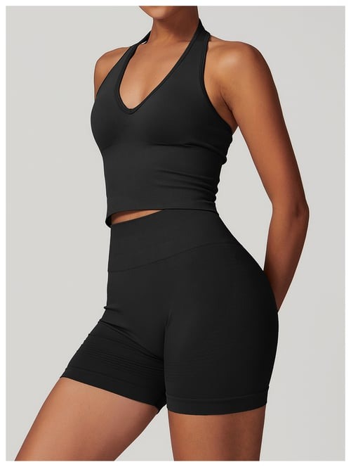 BREEHER Halter Neck Backless Quick Drying Sports Bras