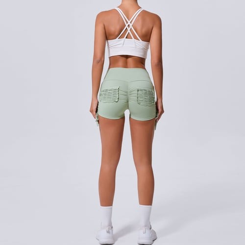 BREEHER Ruched Pocket Highly Elastic Shorts
