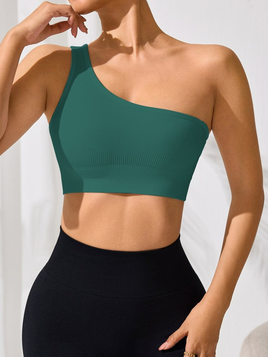 Sexy One-shoulder Sports Vest Bra